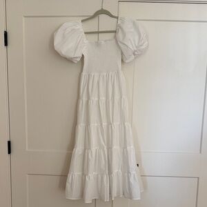 Petal & Pup White Maxi Dress with Puff Sleeves